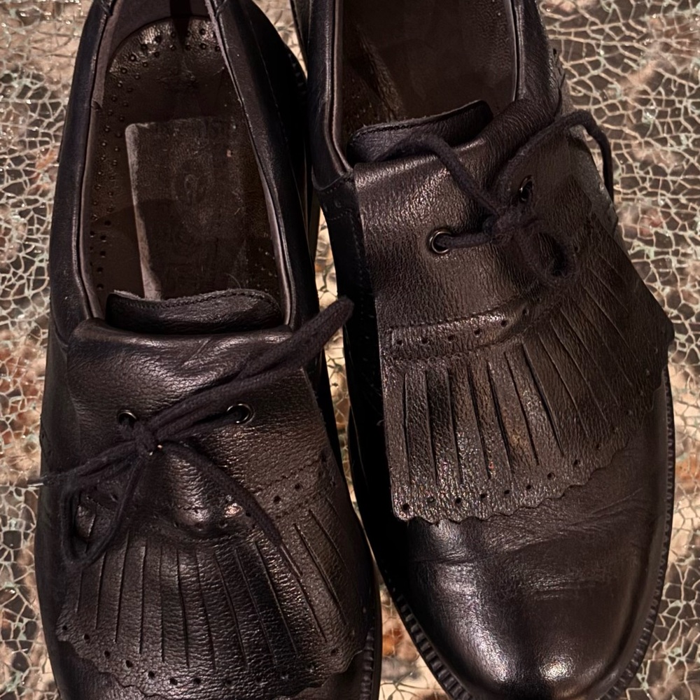 Golf shoes leather mens Mephisto brand shoes Classic Black stylish timeless
